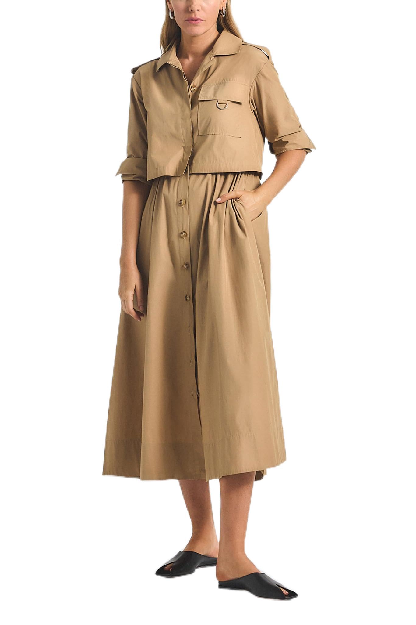 Amazon.com: Derek Lam 10 Crosby Women's Janine Poly Cotton Poplin